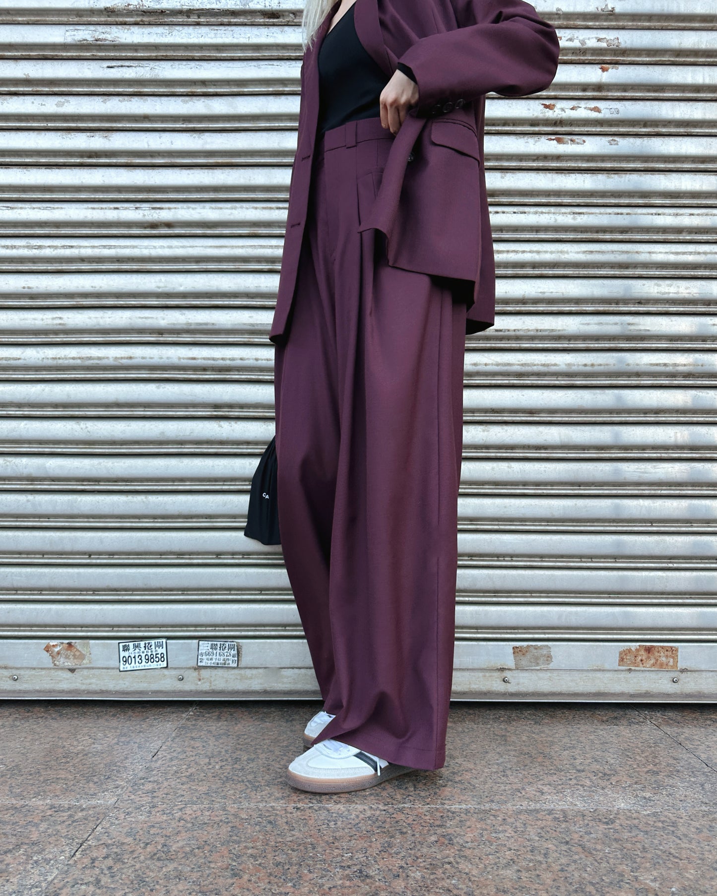 aalis DEMMA suiting straight leg pants (Plum 2)