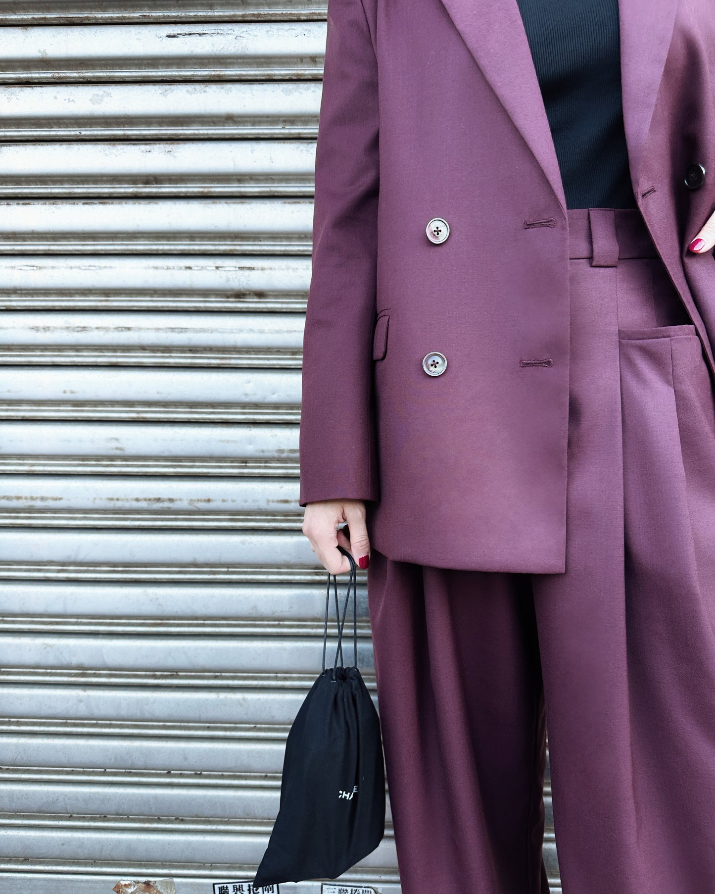 aalis DEMMA suiting straight leg pants (Plum 2)