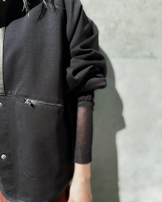 aalis ROMY leather detail 2-way jacket (Black)