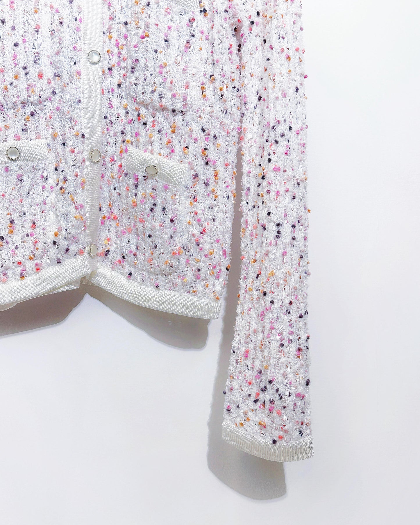 aalis FAYA FW25 - Mini Pom Pom knitted cardigan (Purple Mix)