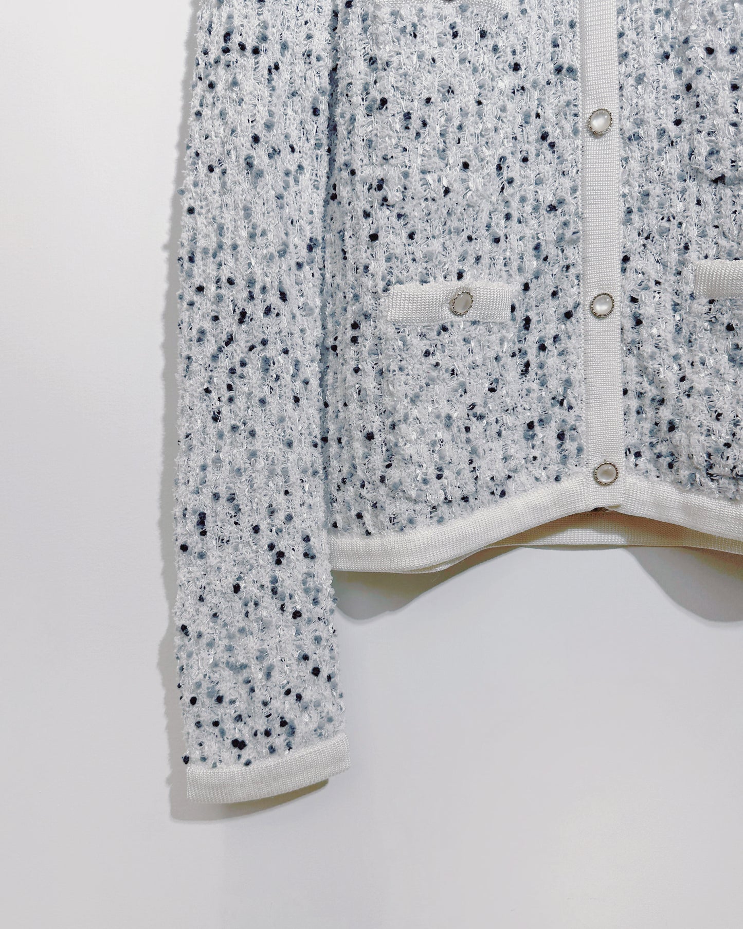 aalis FAYA FW25 - Mini Pom Pom knitted cardigan (Grey Mix)