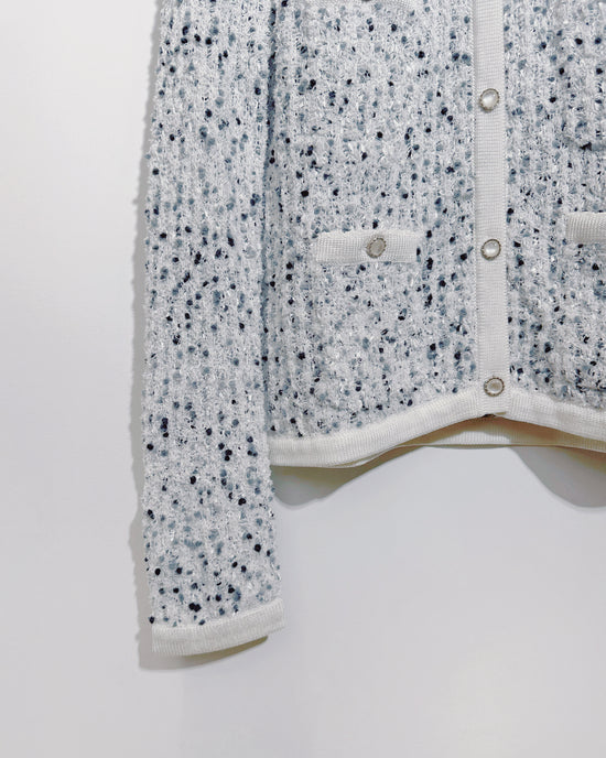 aalis FAYA FW25 - Mini Pom Pom knitted cardigan (Grey Mix)