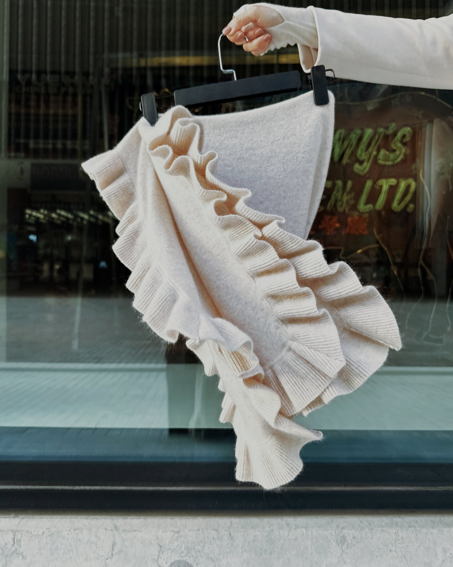 aalis LUCIE FW25 cashmere scarf (Heather light beige)