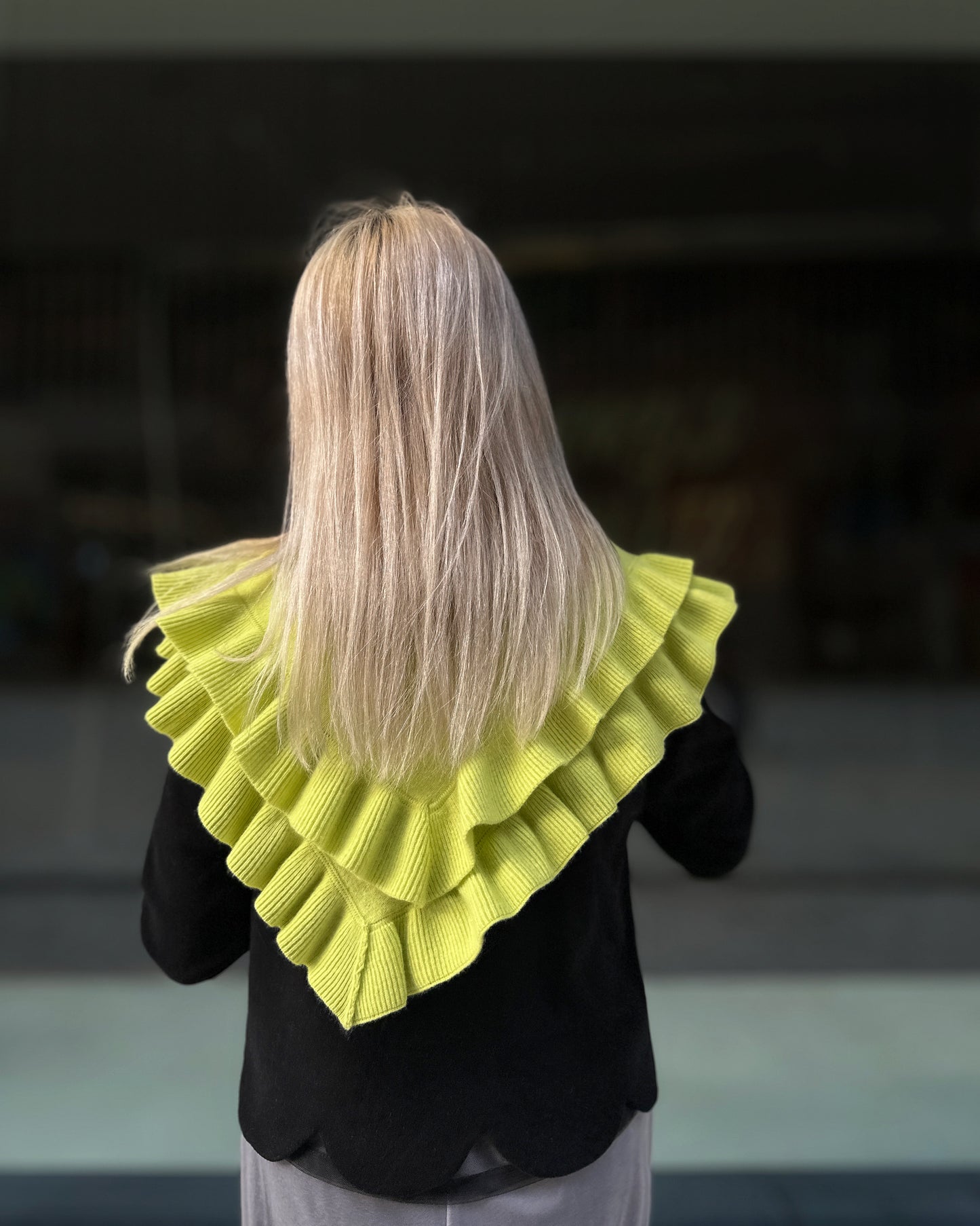 aalis LUCIE FW25 cashmere scarf (Neon Yellow)