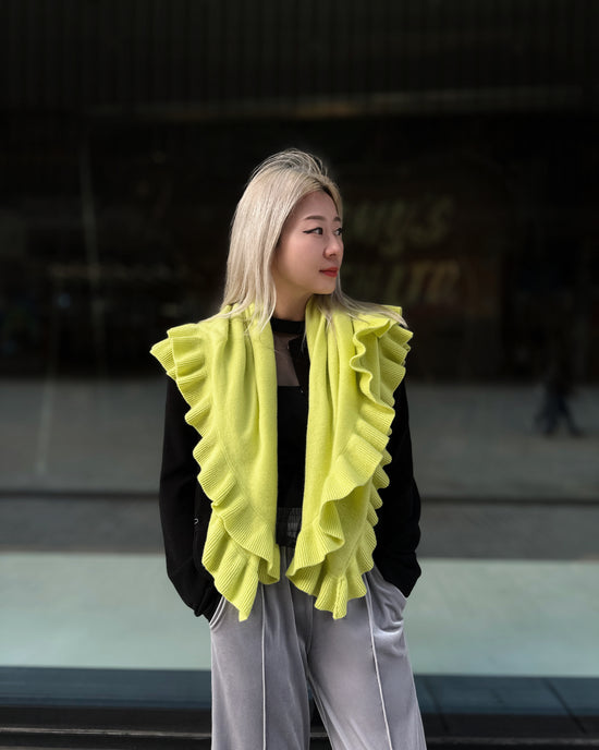aalis LUCIE FW25 cashmere scarf (Neon Yellow)