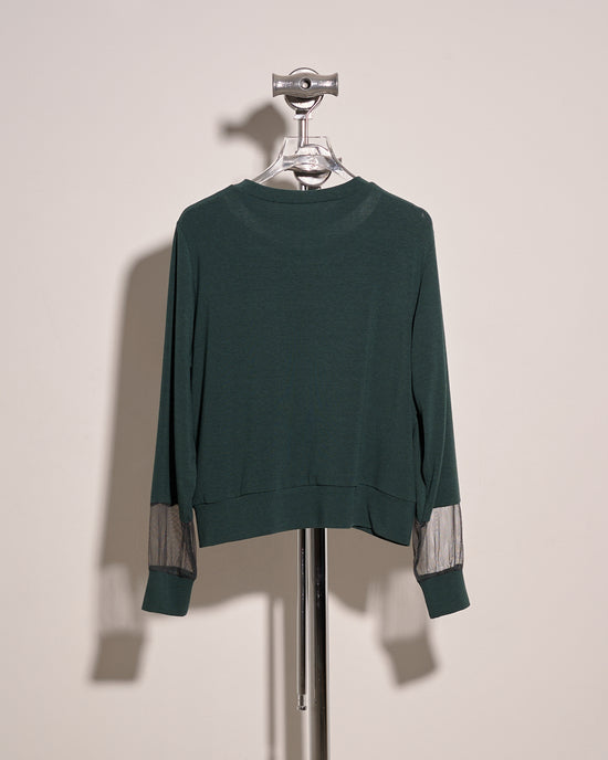 aalis GEMMA mesh cuff soft sweater (Green)