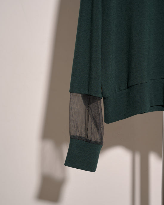 aalis GEMMA mesh cuff soft sweater (Green)