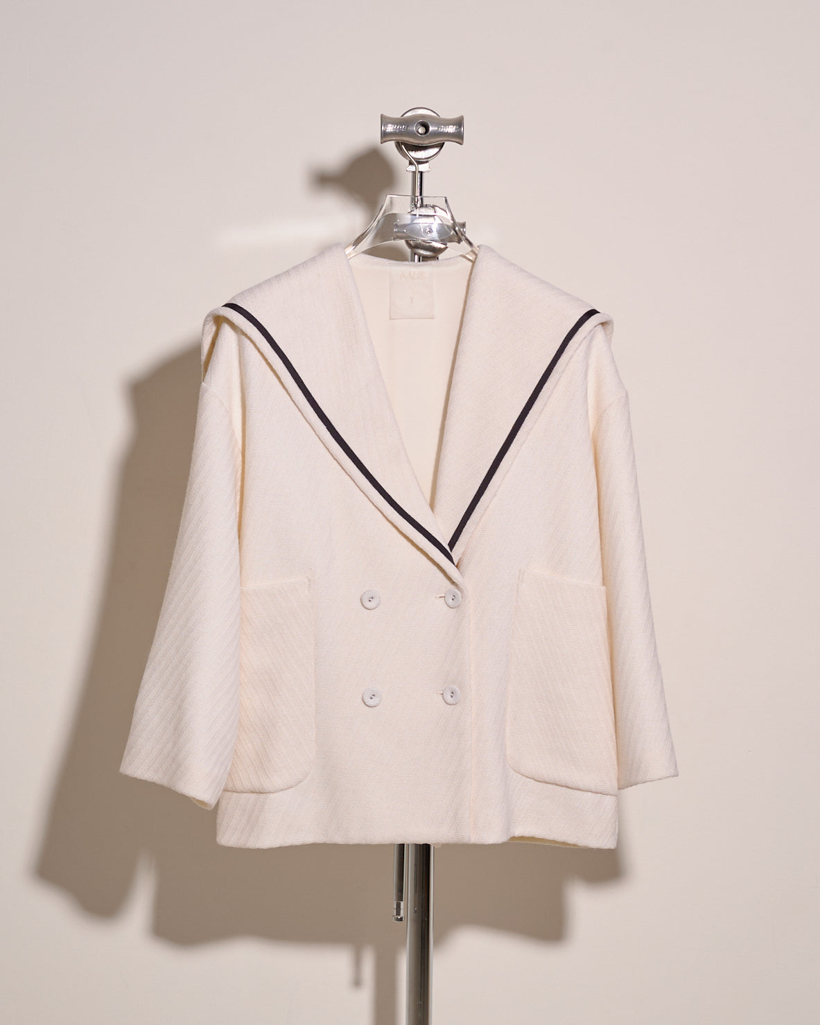 aalis DOTTIE  oversized sailor collar coat (White)