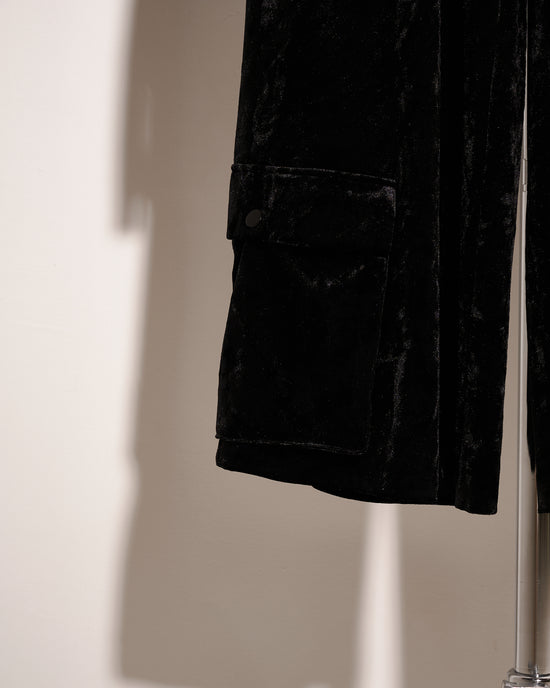 aalis JIAH velvet cargo pants with ribbon detail (Black)