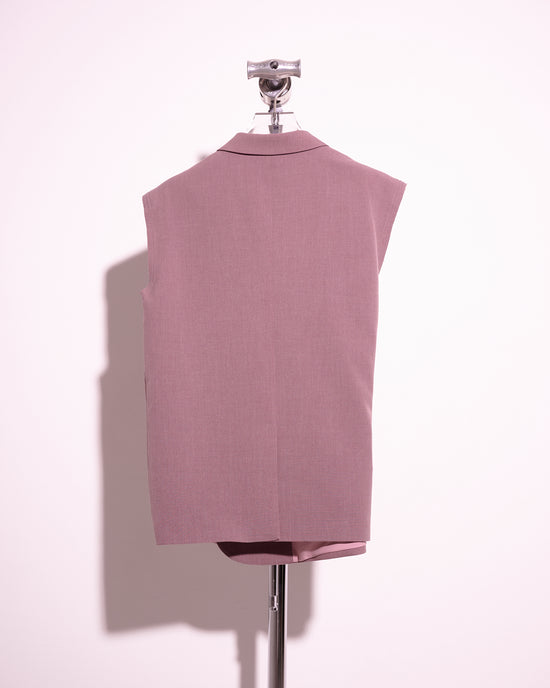aalis ELMA side button detail oversized blazer vest (Mauve)