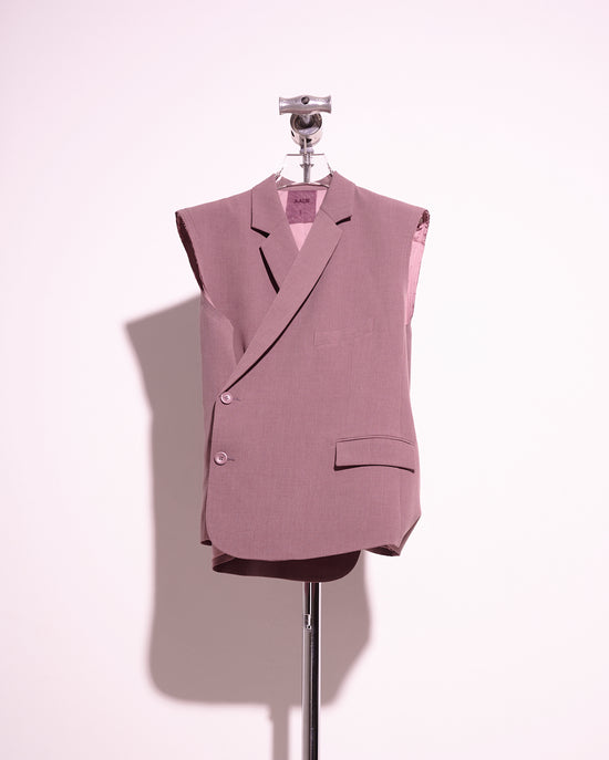 aalis ELMA side button detail oversized blazer vest (Mauve)