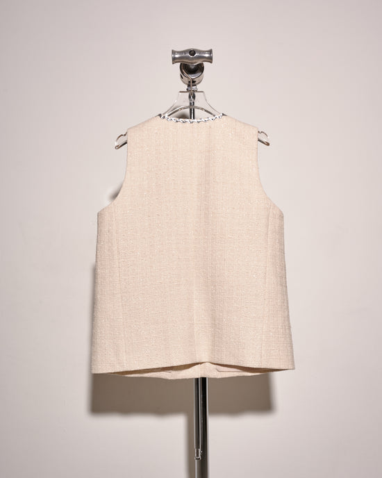 aalis THERA 4 pockets tweed vest (Ivory)