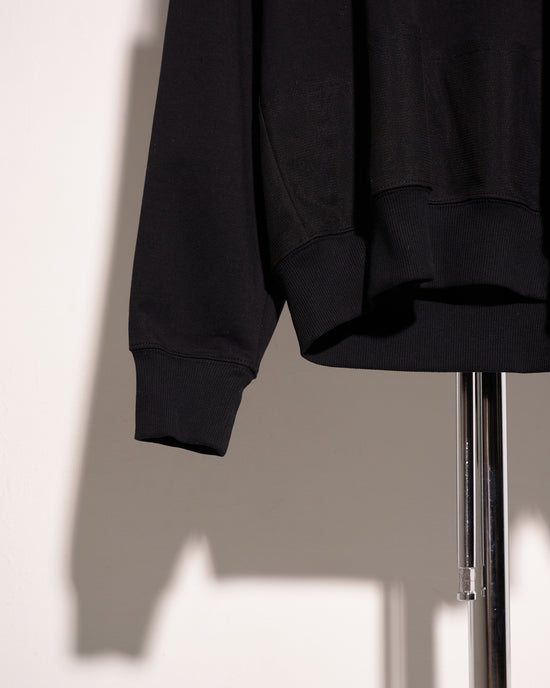 aalis SARA mesh striped detail relaxed hoodie (Black)