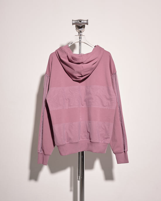 aalis SARA mesh striped detail relaxed hoodie (Rose pink)