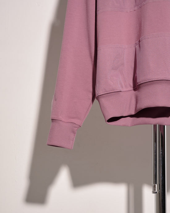 aalis SARA mesh striped detail relaxed hoodie (Rose pink)