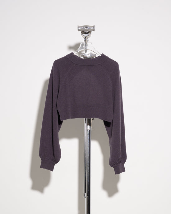 aalis MARTHA cropped knit sleeve sweater (Charcoal)