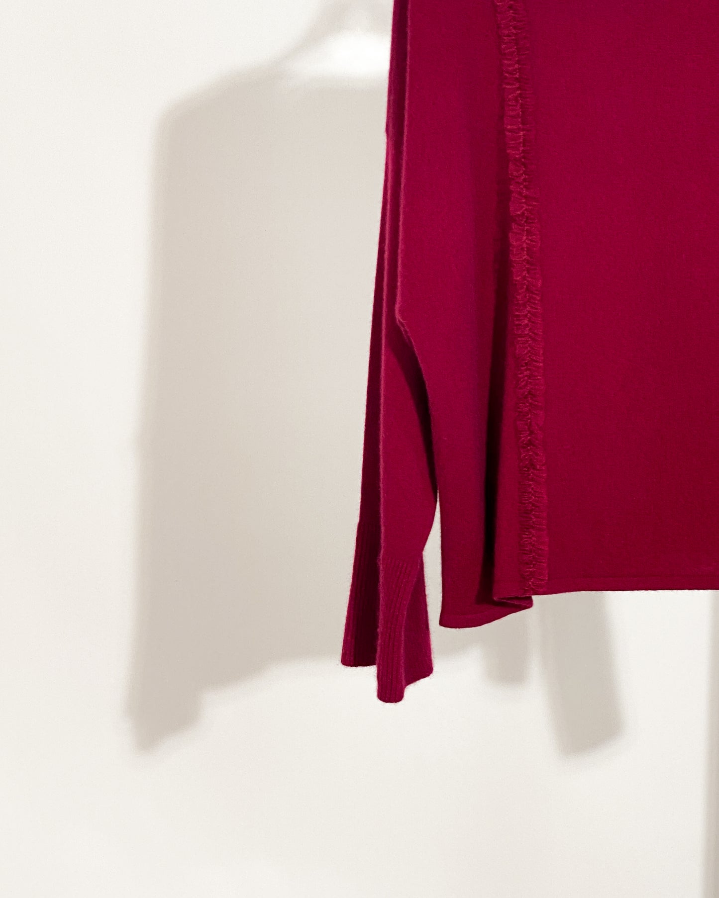 aalis ROXIE mini ruffle trim loose cashmere sweater (Burgundy)