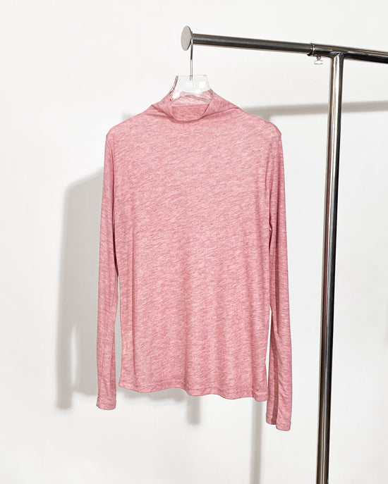 aalis ROISE sheer turtle neck top (Heather pink)