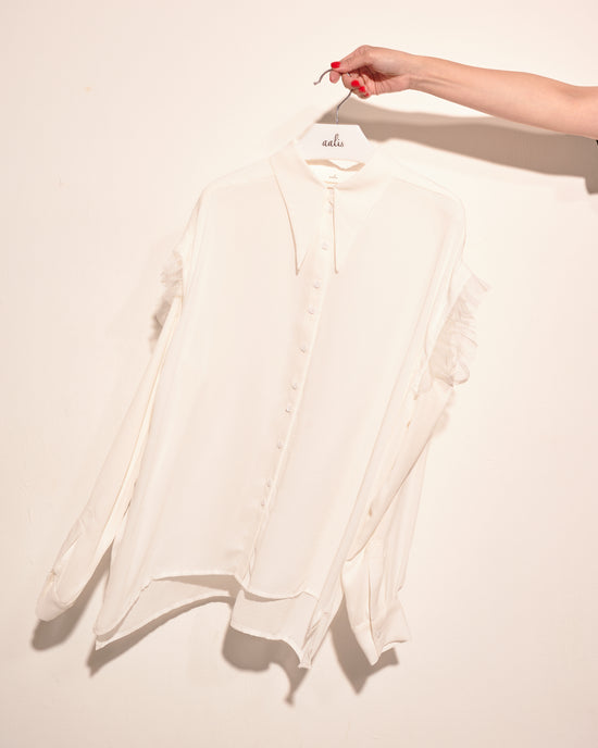 aalis FAIDA removable sleeves shirt (White)