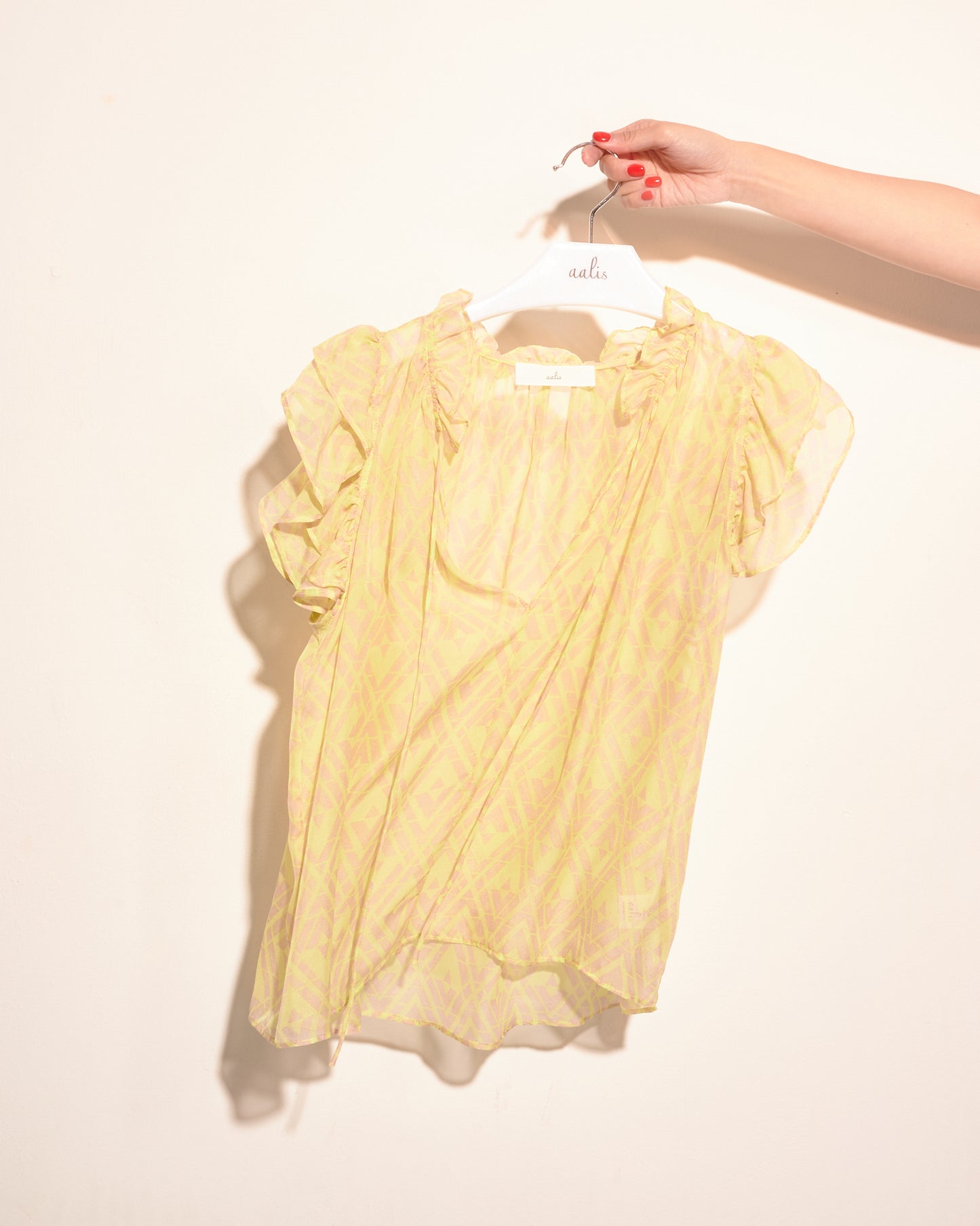 aalis KIKA silk babydoll top (Yellow Print)