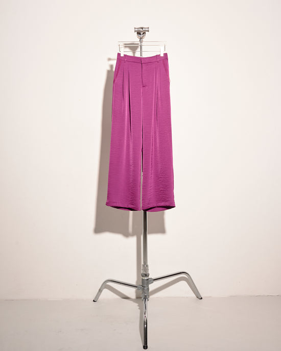 aalis WILEY mesh trim pocket wide legs pants (Magenta)