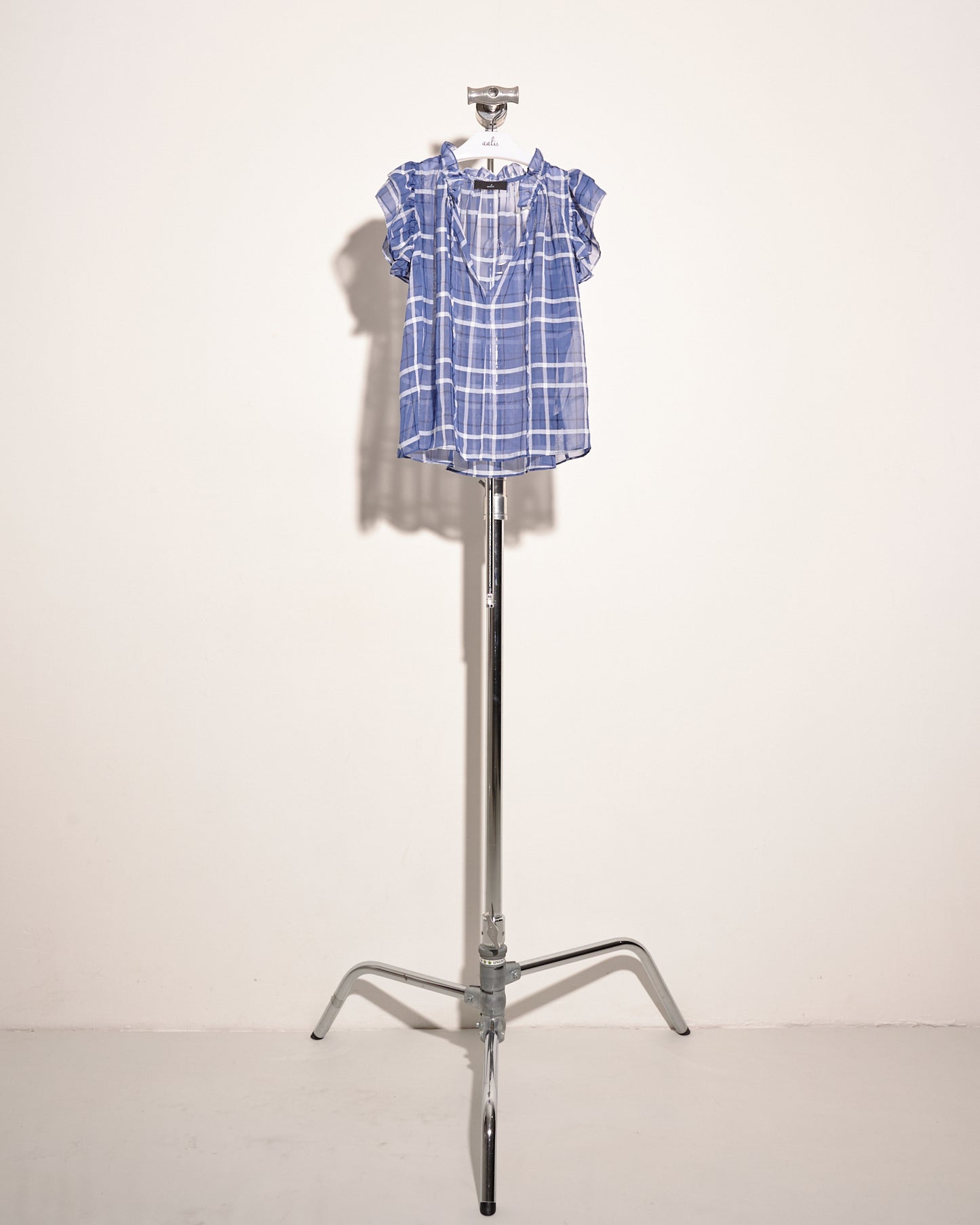 aalis KIKA chiffon babydoll top (Blue Checks)