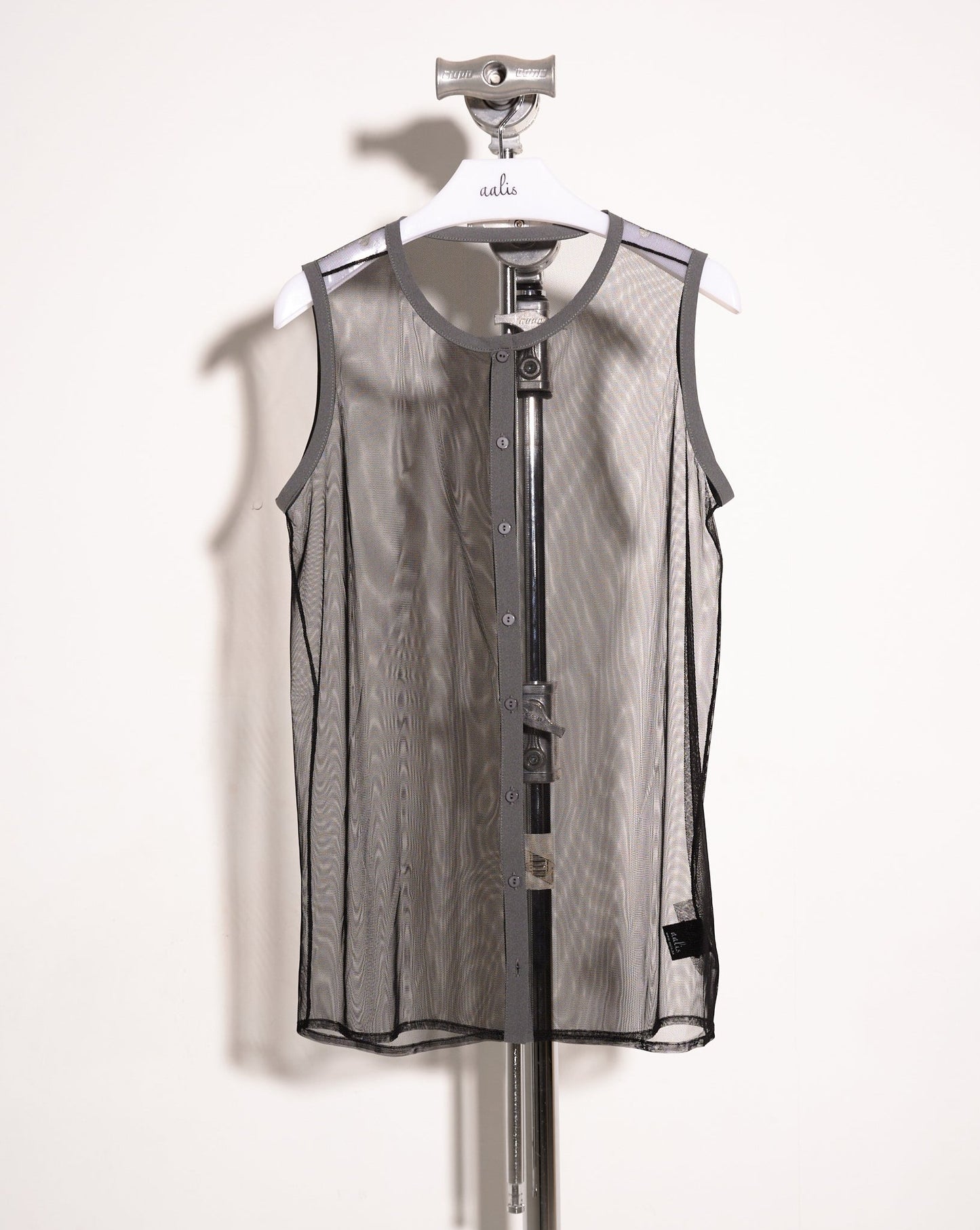 aalis JAYCE button down mesh vest (Black grey)
