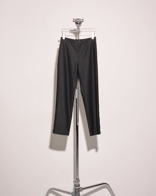aalis TRUDY side studded pants (Black denim)