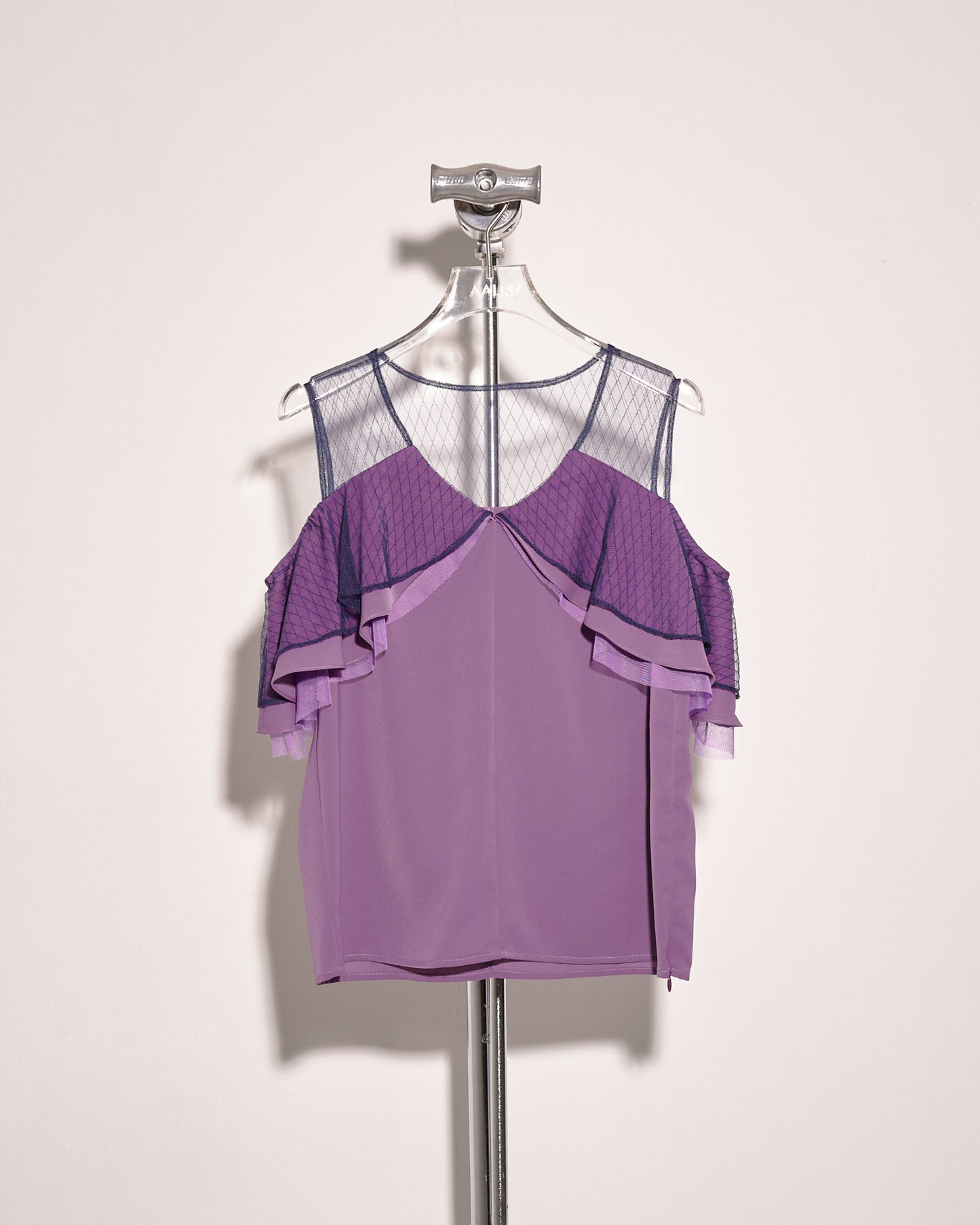 aalis CALLIE 网纱层细节网纱肩上衣（紫色）