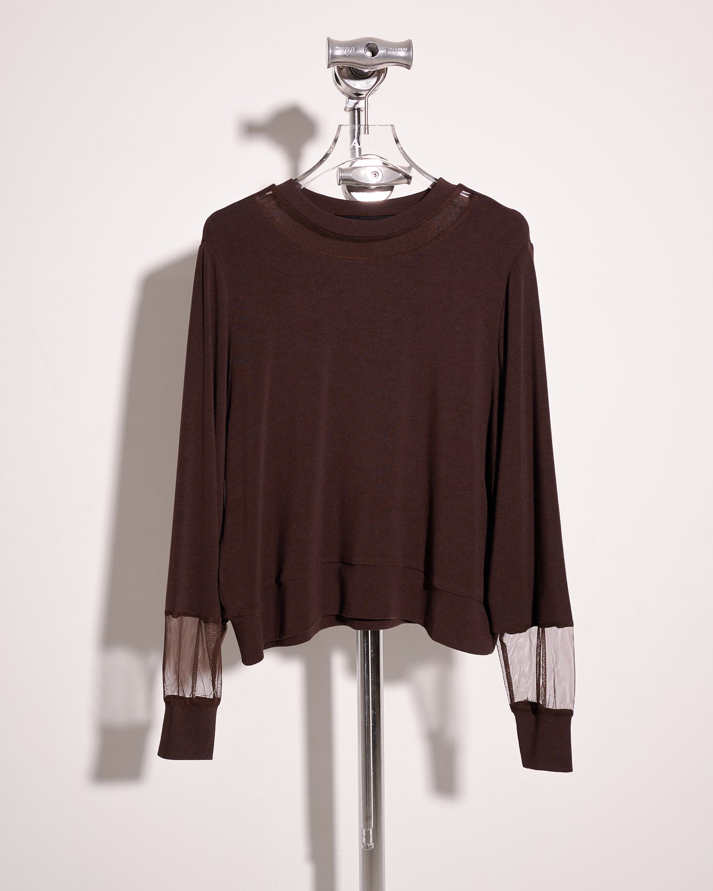 aalis GEMMA mesh cuff soft sweater (Brown)
