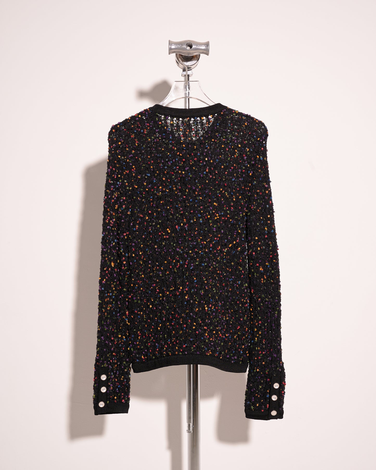 aalis FAYA Mini Pom Pom knitted cardigan (Black mix)