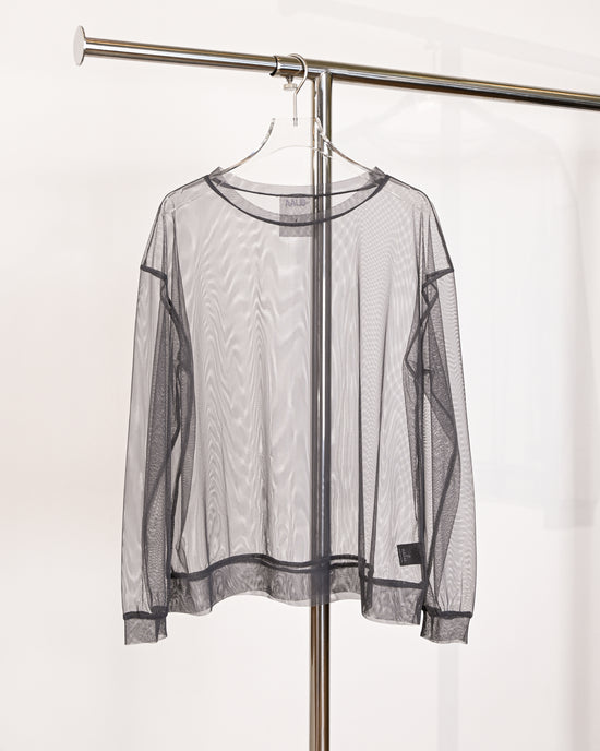 Load image into Gallery viewer, aalis KAMA loose fit mesh L/S top (Grey)
