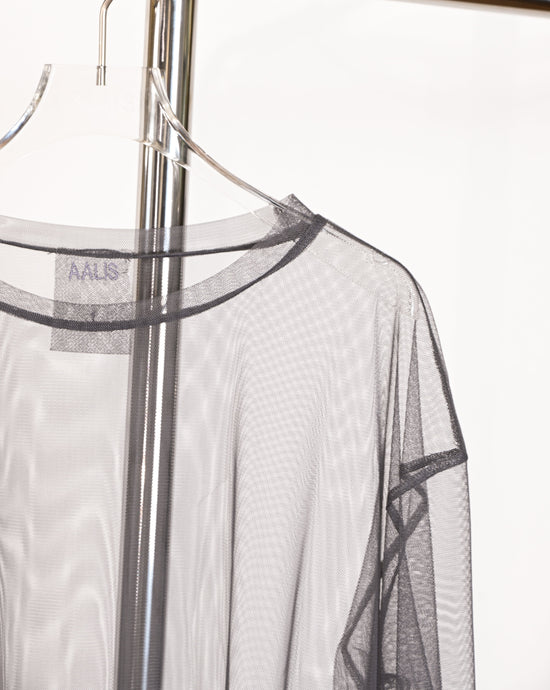 Load image into Gallery viewer, aalis KAMA loose fit mesh L/S top (Grey)
