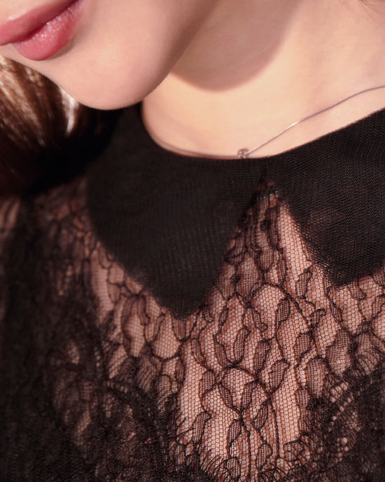 aalis CHRISTA mesh collar lace top (Black 2)