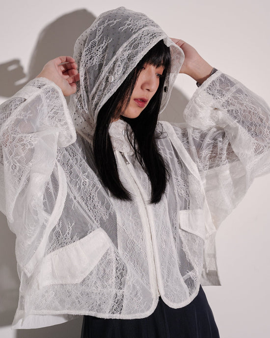 aalis LUXA Lace zip up jacket (White)