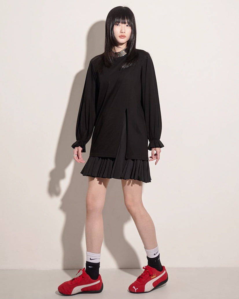 (Pre-order) aalis FAYOLA godet knit skirt (Black)