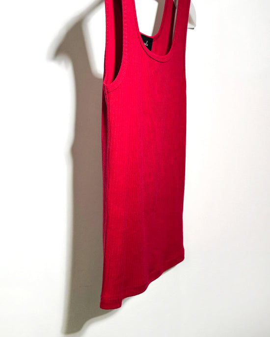 aalis MARITA FW25 square neck ribbed tank (Red)