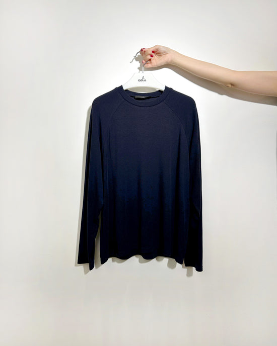 aalis HAROMI raglan sleeves relaxed L/S top (Midnight blue)