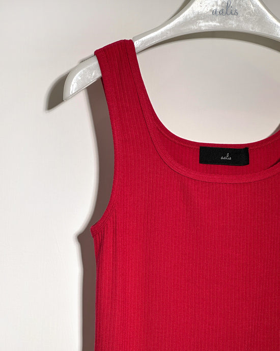aalis MARITA FW25 square neck ribbed tank (Red)