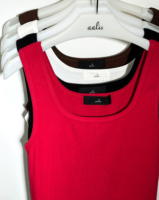 aalis MARITA FW25 square neck ribbed tank (Red)