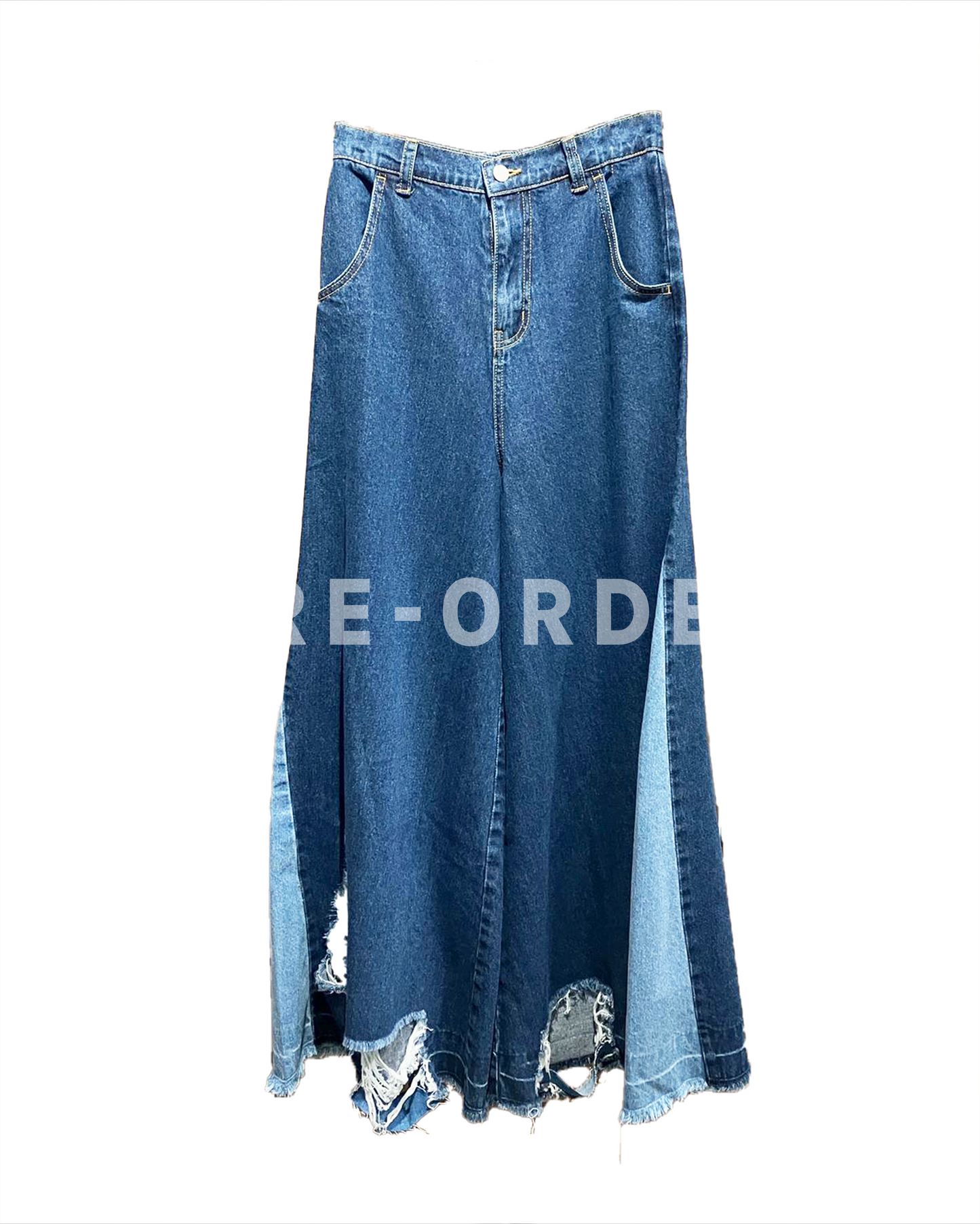 (Pre-order) aalis WALLS wide leg denim jean (Blue mix)