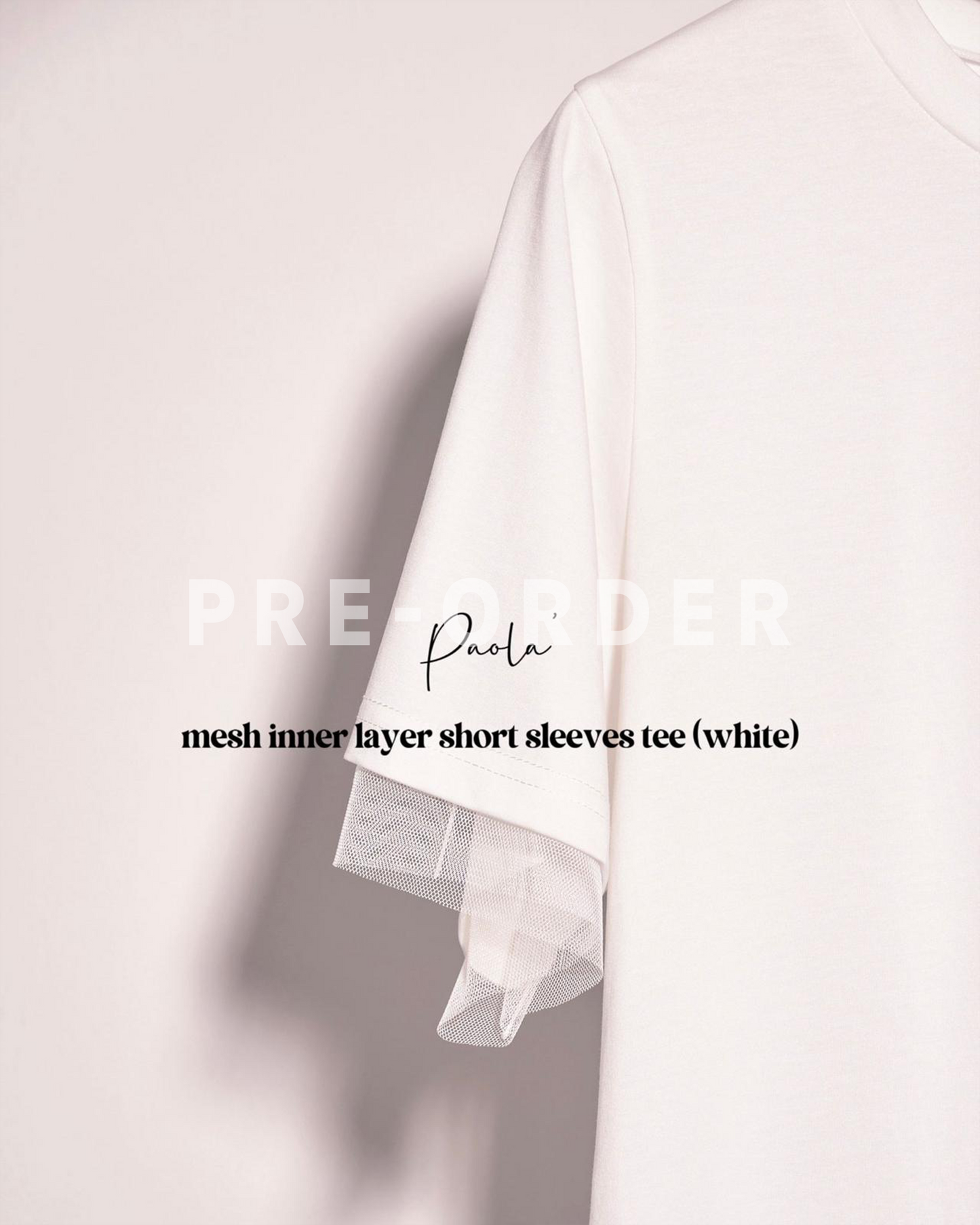 (Pre-order) aalis PAOLA mesh inner layer SS tee (White)