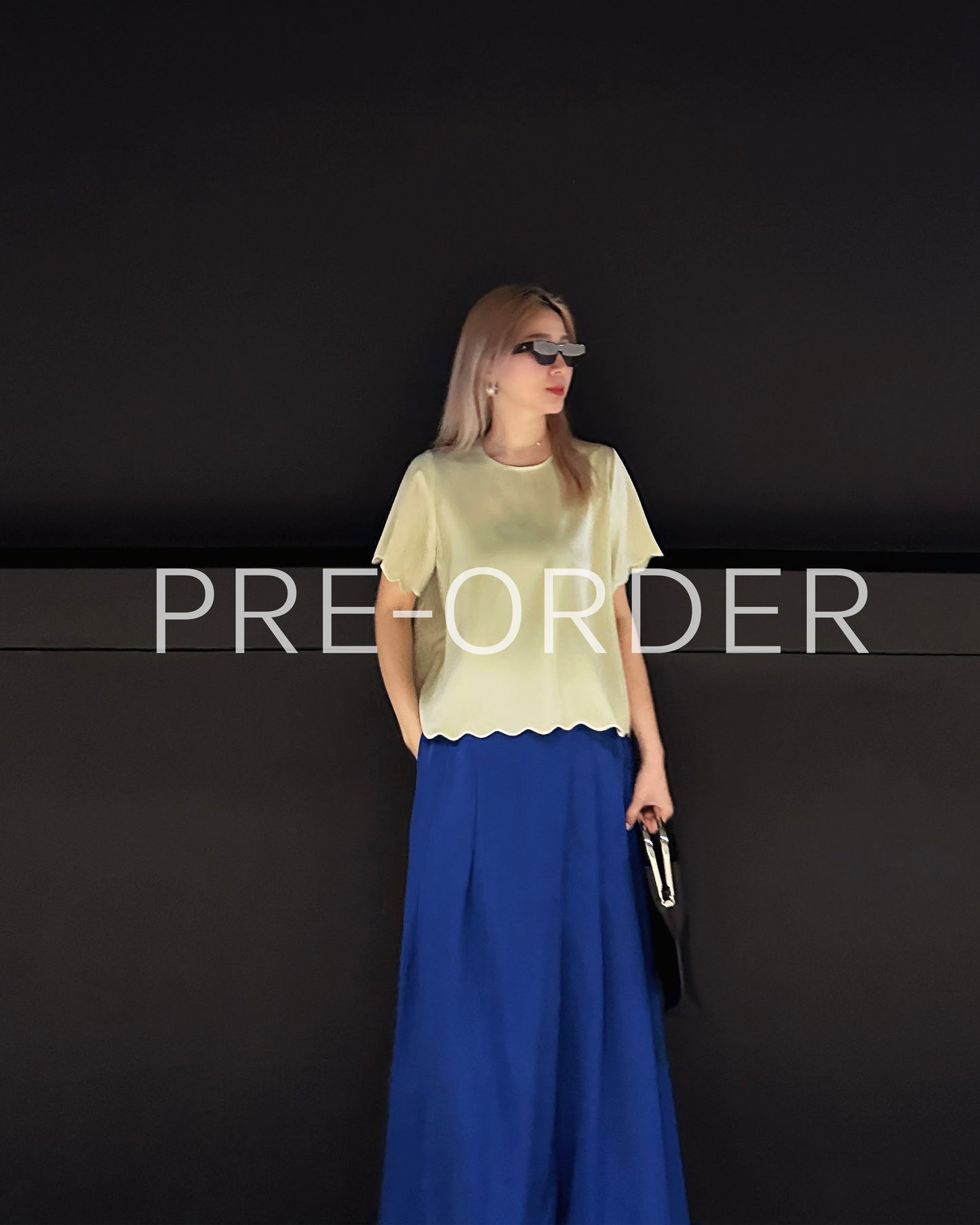 (Pre-order) aalis ABIAH SOLID SS26 scallop edge top (Lime)