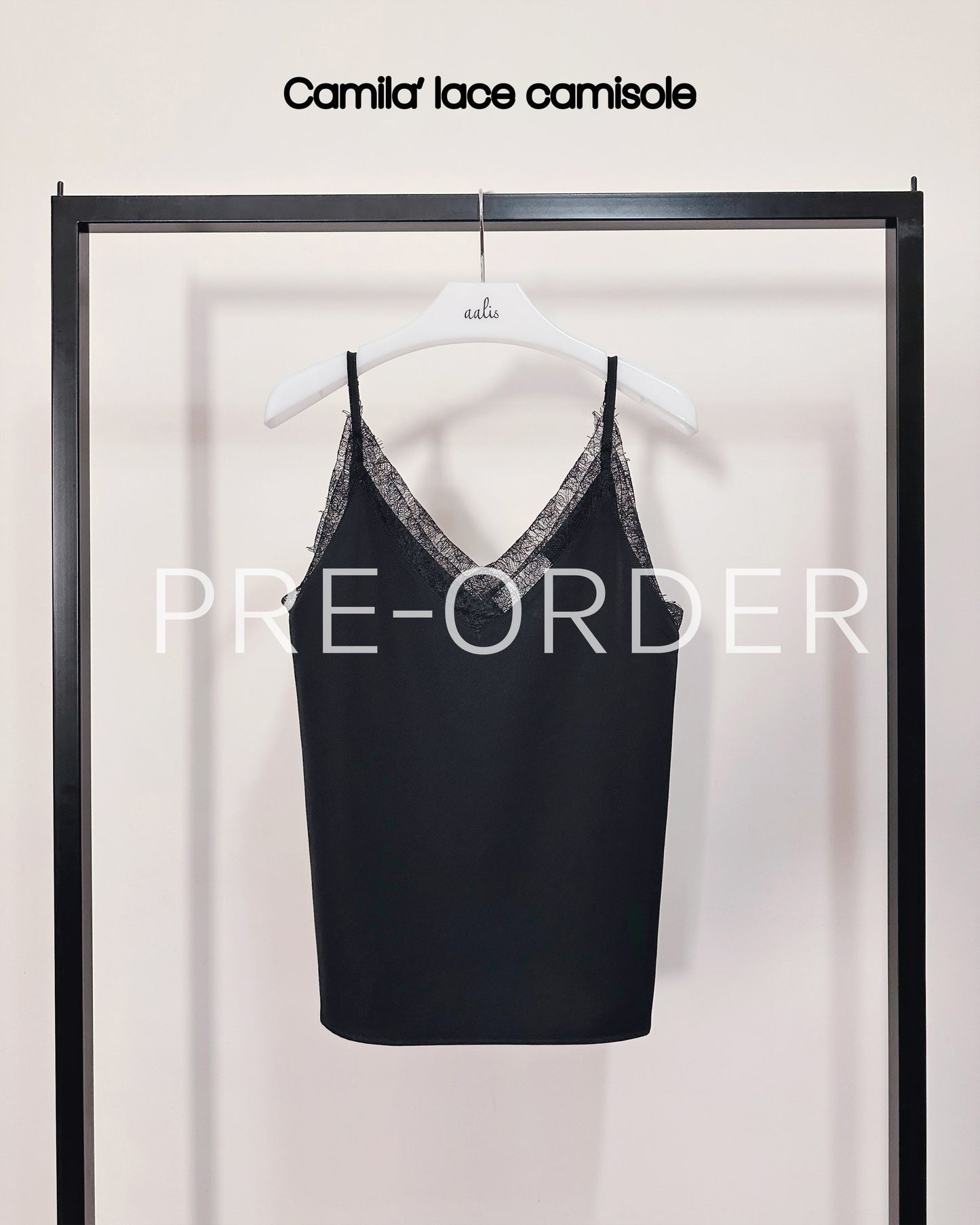 (Pre-order) aalis CAMILA SS26 lace camisole (Black)