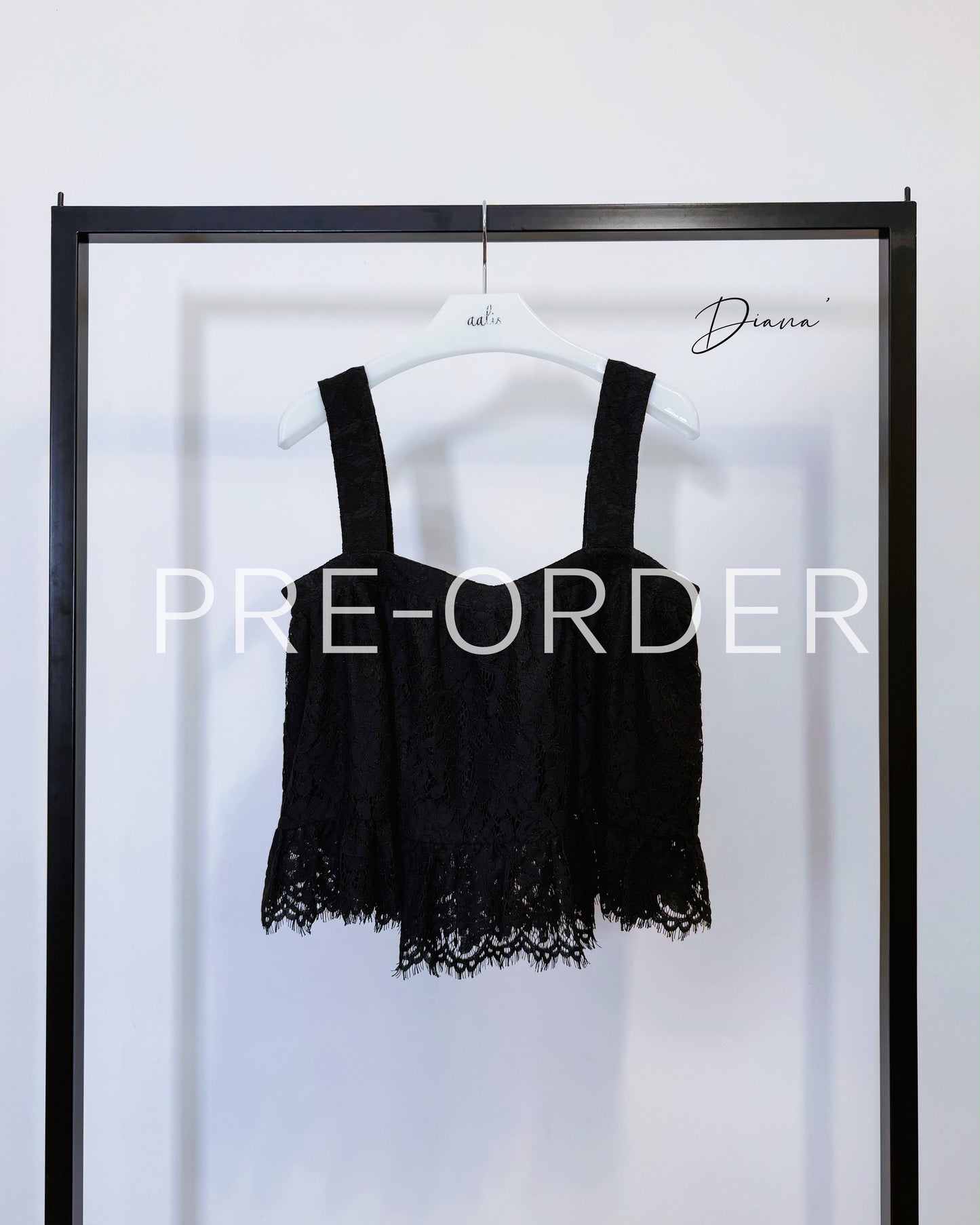 (Pre-order) aalis DIANA SS26 cropped lace tank (Black)