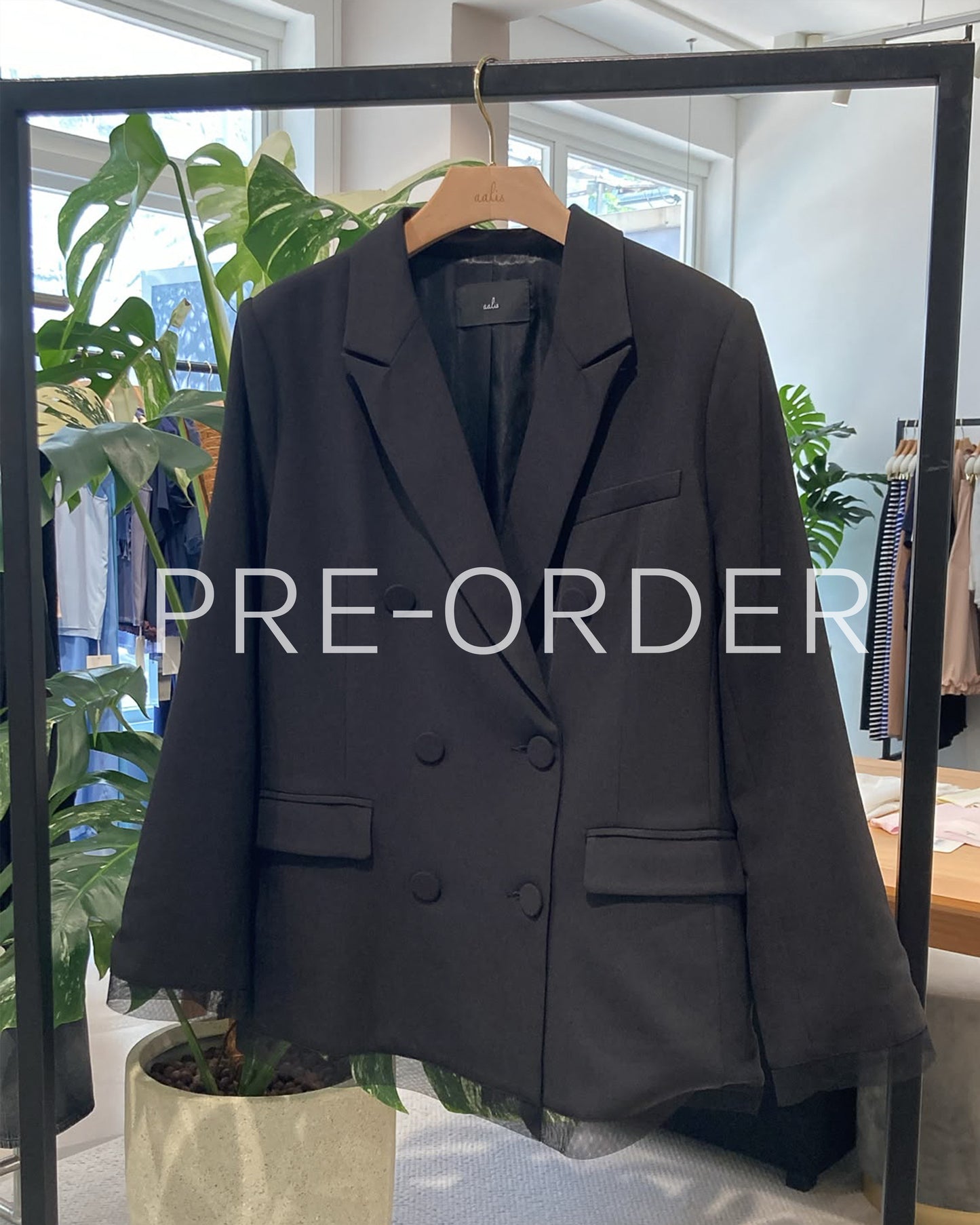 (Pre-order) aalis HARRIS FW26 mesh blazer (Black)
