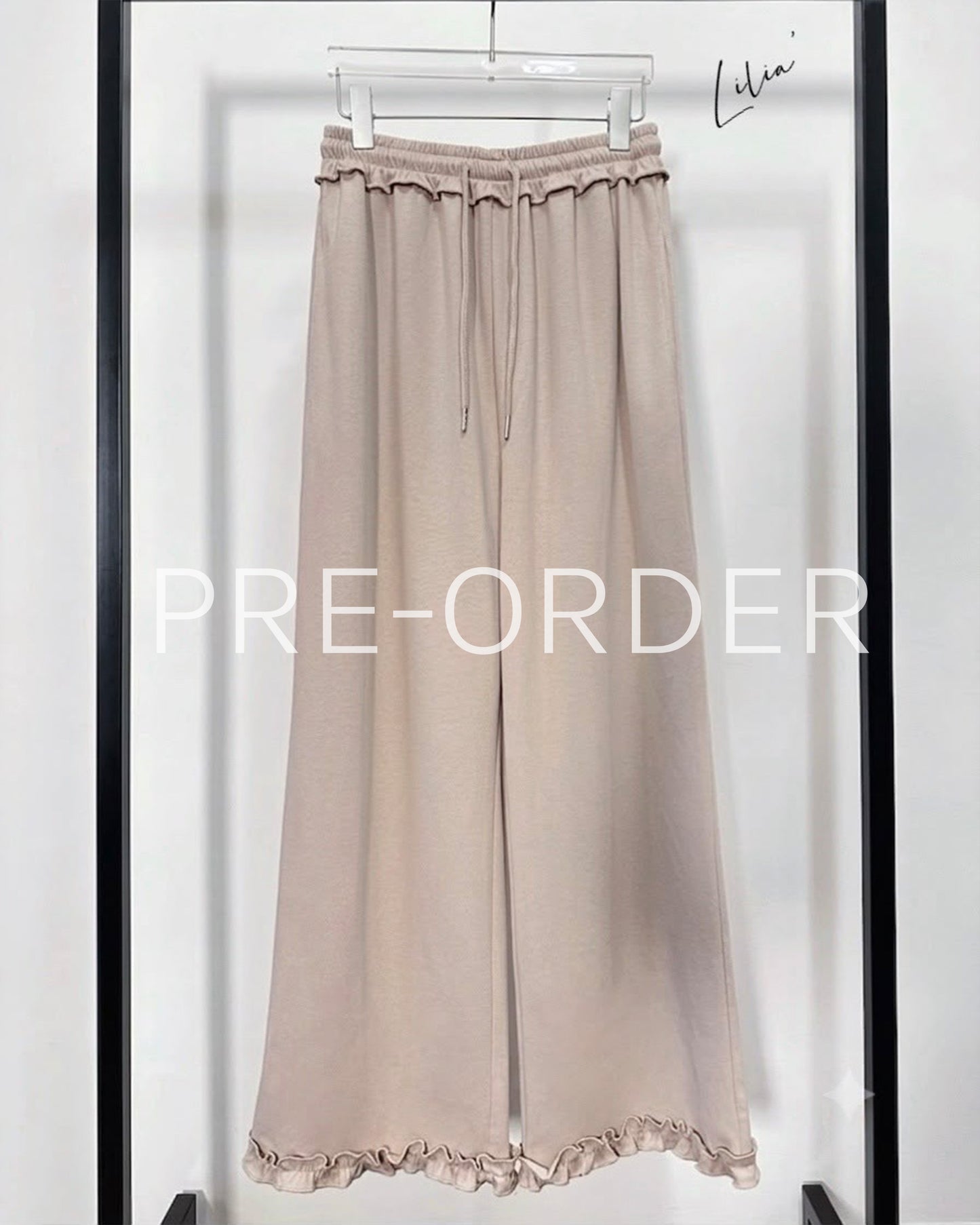 (Pre-order) aalis LILIA TWO ruffle hem track pants (Coco)