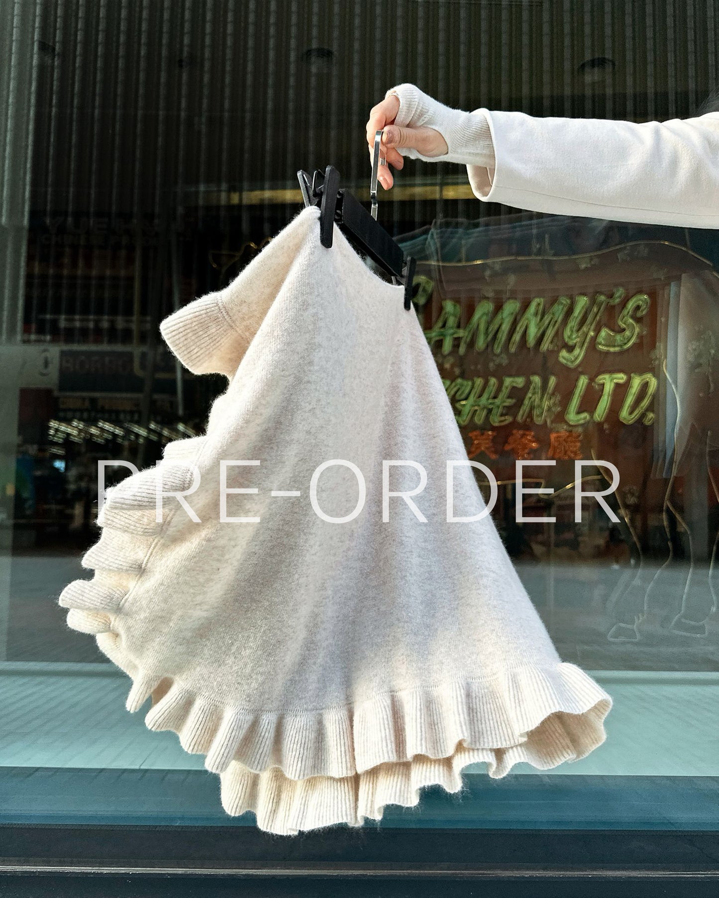 (Pre-order) aalis LUCIE FW25 cashmere scarf (Heather light beige)