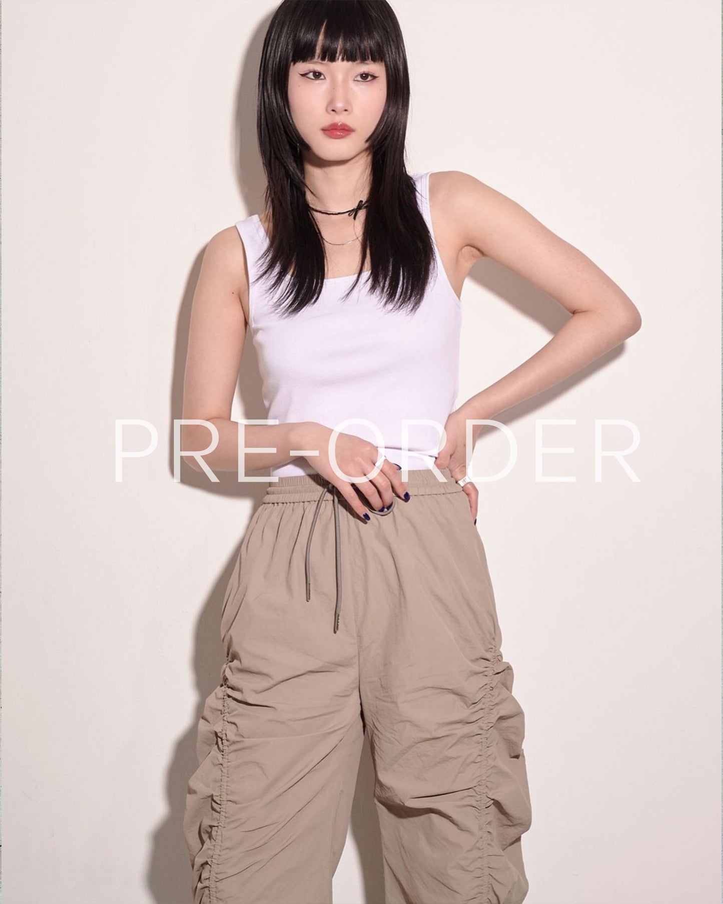 (pre-order) aalis MARITA SS26 square neck ribbed tank (White)