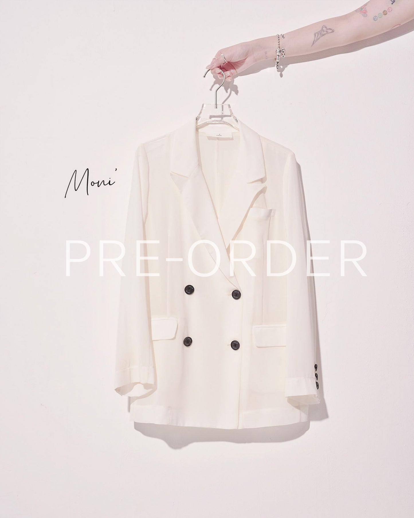 (Pre-order) aalis MONI SS26 chiffon blazer (Ivory)